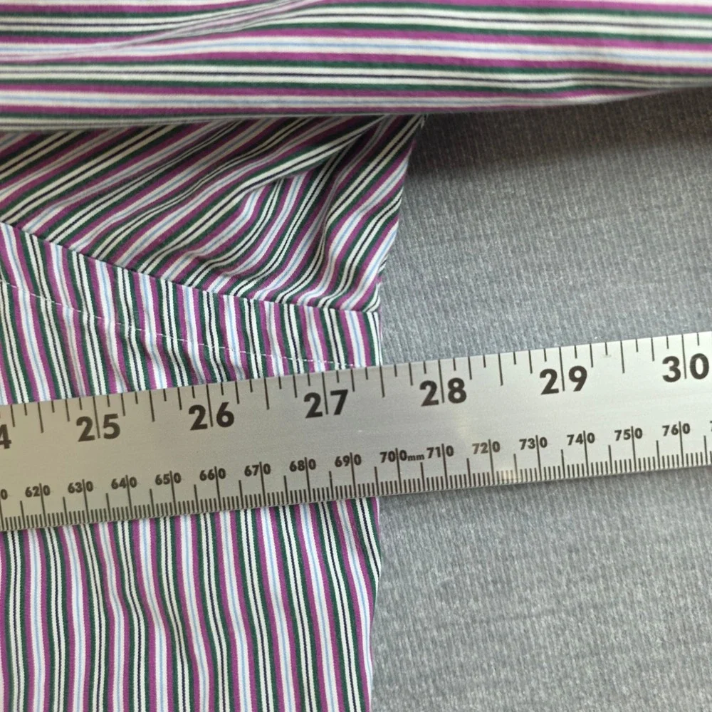 Ralph Lauren Button Down Shirt Mens 18 34/35 Multi Stripe Grandpacore Preppy XXL